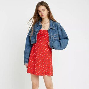 Free People Wild Child Red Printed Mini Dress